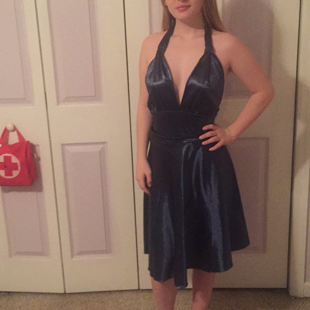 Silk blue dress